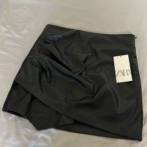 Zara Faux Leather Mini Skirt
